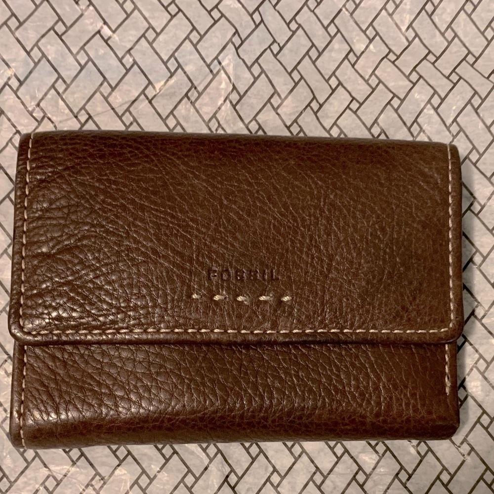 Fossil Brown Pebbled Leather Bifold Wallet/Vintage Men’s/Unisex/EUC!